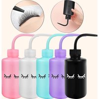 1PC Eyelash Cleaning Bottle Elbow Cleaning Bottle Water Squeeze Dropper Plastic Squeeze Bottles Lash Bath Bottles Primer Kettle