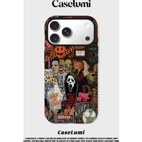 CaseLumi Matte Bumper For Magsafe Case For iPhone 17 16 15 14 Plus 13 Pro Max Shockproof Hard PC Horror Movie Halloween Cover