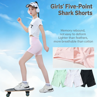 New Summer Childrens Sport Pants High Elastic 5-point Girls Shark Skin Short Leggings Thin Base Yoga Pants