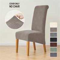 1/2pcs Nordic XL Size Dining Chair Cover Solid Color Washable Chair Slipcover Removable Elastic Seat Case Hotel Banquet Home