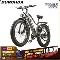 BURCHDA RX20 Hochleistungs-Elektrofahrrad 26 Zoll 4.0 Fat Tires Erwachsenen-E-Bike Stadtfahrrad 26 Zoll 48V20AH Batterie Leistungsstarkes Fahrrad
