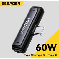Essager 2 in1 USB C to Dual Type C /3.5 mm Aux Audio Adapter PD60W Fast Charging Aux Headphone Converter For iPhone 17 16 Huawei