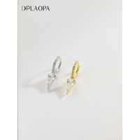 DPLAOPA 100% 925 New Sterling Silver Small Loops Spike Zircon Drop Huggie Earrings with Charm Party Accessories for Women