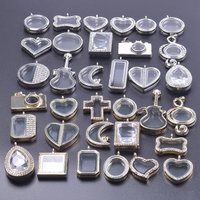 2Pcs Heart Round Memory Picture Dijes Flotantes Relicario Pendant Jewelry Openable Glass Living Cremation Ash Locket кулон