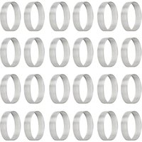 24pcs Stainless Steel Round Pie Rings, 6/8cm, Heat-Resistant, Perforated Cake and Mousse Mold for Baking, Fruit Tart Shell Tool