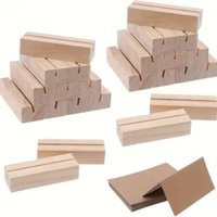 10/20pcs Wooden Card Holder Stand Photo Card Display Base for Wedding Table Number Place Card Desktop Calendar Memo Note Holder