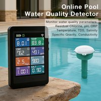 Tuya WiFi Chlorin Meter Floating Water Quality Tester 7 in 1 PH Chlorine EC TDS Salt ORP TEMP Meter Swimming Pool Water Monitor