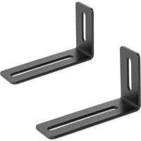 Black Metal 90 Degree Angle Corner Bracket Adjustable L-shaped Heavy Duty Iron Large Corner Shelf Brackets for Wooden Furniture