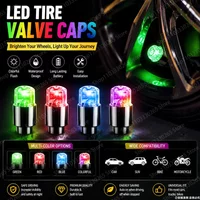 Universal LED Wheel Valve Cap Lights, Waterproof, Auto On/Off, Colorful, Fits Most Cars, SUVs, Bikes & Trucks