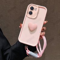 For Motolora Moto G06 G86 G56 Edge60Fashion Edge50Fashion G85 G15 E15 E14 G04 G82 G52 3D Love Heart Hnad Strap Back Cover