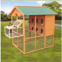 Large Wooden Standing Bird Aviary Cage for Parrots & Pigeons Nesting Pet House Furniture