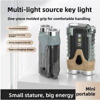 Multi-Light Source Dual-Head Keychain Flashlight – Long-Range Beam Tail Strong Magnet&Multi-Functional Mini Torch for Daily Use