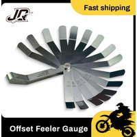 Offset Feeler Gauge 0.127-0.508mm 16 Blades Curved Valve Tappet Adjustment Tool for Motorcycle Engine Valve Clearance
