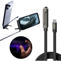 240W Super Fast Charge Type-C Foldable Charging Cable with Stand 2-in-1 Universal Data Cord for Phones Portable Charger Line