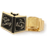Portable Metal Pen Clip Book Shaped Elastic Spring Pen Keeper with Pen Loop Bookmark Journals & Notebook