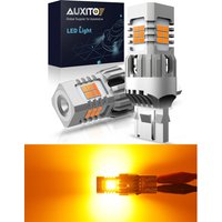 AUXITO 2Pcs T20 LED Canbus No Hyper Flash W21W WY21W 7440 7440NA LED Amber Car Turn Signal Light Bulbs Error Free Auto lamp 12V