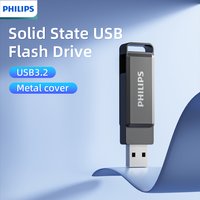 Philips Dark Gray USB3.2 Flash Drive Rapid Large File Transfer Compact Portable Storage Stick For Computer Vehicle Study Use