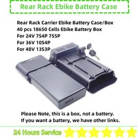City Bike Rear Rack Carrier Ebike Battery Box 24V 36V 48V Battery Box compatible Ansmann Battery Case 40pcs 18650 Cells Case