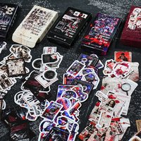 6style 50pcs/box Retro Dark Style Suspect Case Pursuit Box Stickers Art Handbook DIY Scrapbook Decorative Aesthetic Stickers