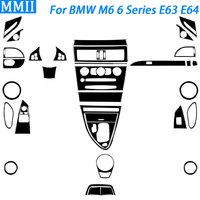 For BMW M6 6 Series E63 E64 2004-2010 Piano Black Gear Shift Air Outlet Window Lift Panel Set Car Interior Accessories Sticker