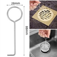 1Pc Stainless Steel Floor Drain Lift Hook Modern Lifting Ring For Kitchen Bathroom Sink Strainer Rust Resistant Tool 8.8x2.8cm