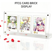 3-Slot Thick Transparent Card Holder Frame PTCG Pokemon YuGiOh Collectible Card Display Rack