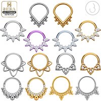 F136 Titanium Piercing V Shape Simple Basic Beaded Hinged Segment Ring Bulk Nose Ring Lip Piercing Jewelry Piercings Septum