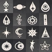 3pcs Shooting Star Sun Charms Stainless Steel Pendant for Jewelry Making Tassels Earrings Crescent Moon Polar Star diy Accessory