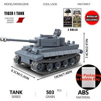 Military Series Panzer Tiger I Heavy Tank Building Blocks DIY Vehicle KV-2 M4A3 Tank Model Assembly Sets Bricks Xmas Toys Gifts