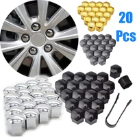 20 sztuk Nakrętki na nakrętki kół samochodowych 17 mm/19 mm / 21 mm Osłona śruby piasty samochodowej Czarna plastikowa osłona przeciwpyłowa Nakrętki kół samochodowych Akcesoria do opon
