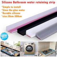 Silicone Bathroom water retaining strip Sink Washing Machine Kitchen mesa Dry Wet Separation Shower Dam Barrier Water Stoppe
