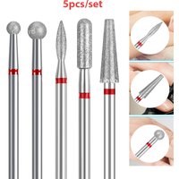 5pcs/set Diamond Sand Nail Files Drill Cuticle Polishing Bit Nail Grinding Head Electric Manicure Set