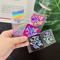 2Pcs Creative Laser Reflective Ride Or Die Motorcycle Stickers Waterproof Sunscreen Decals for Bike Bicycle Road Bike Scratch