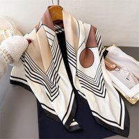 90*90cm Summer Thin Cotton Square Scarf Women Silk Scarves Bandanas Luxury Beach Shawl Wraps Floral Printed Hijab Neckerchief
