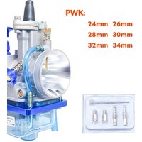 AliExpress NONE PWK 28mm Carburetor with Blue Clear Float Bowl, Racing Carb Replacement for 75cc-125cc Dirt Bike ATV Scooter Motocross