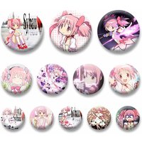 Cute Madoka Kaname Enamel Pins Anime Girls Cosplay Brooch Backpack Clothes Hat Decor Jewelry Cartoon Role Badge Gifts for Friend