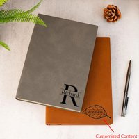 Customized Personalized Faux Leather Diary, Customized Vintage Faux Leather Notebook, Customized Travel Notebook with Name