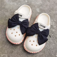 2Pcs Princess Fabric Bow Shoe Charms Large Fashion Colored Kids & Adult Slipper Shoe Buckles Decorative Fabric Accessories