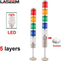 LGP-205/505 5 layers 12V 24V 110V 220V Industrial Tower Signal Stable Warning Light Flash Indicator Light LED