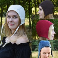 Medieval Coif Cap Victorian Renaissance Peasant Amish Hat Colonial Pioneer Bonnets Ren Faire Costume Larp Hat Headwear