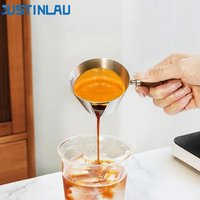 JUSTINLAU Espresso Extraction Cup 304 Stainless Steel with Handle&Scale Thickened Ounce Coffee Cup Home Kitchen Cafe Accessories