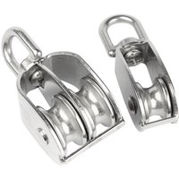 Stainless Steel Pulley M15/M25 Single/Double Wheel Swivel Lifting Rope Pulley Set Wire Rope Crane Pulley Lifting Wheel Tools