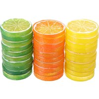 10PC Artificial Lemon Slices Blocks Simulation Lemon Slice Fake Lemon Block-Double Side Fake Fruit Model for Party Wedding Decor