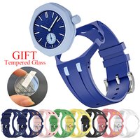 Matte PC Mod Kit Case Frame+Strap for Swatch AP Royal Pop Pocket Watch Modification Integrated Silicone Cover Bumper Band Correa