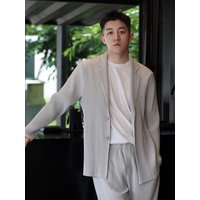 Miyake Plissee Männer Blazer Plisse Jacke lässig einfache Blazer Einreiher Anzug japanischen Stretch Stoff Mantel