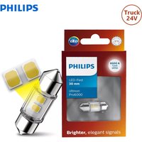 Philips 24V LED C5W 30mm Festoon Ultinon Pro6000 6000K White Fest Bulb Truck Signal Interior License Plate Lamp 24844CU60X1
