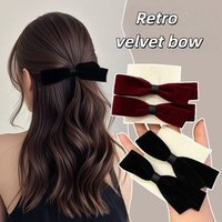 2pcs/Set Elegant Velvet Bow Hair Clip - A Classic And Versatile Hair Accessory For Women -Korean Hair Clip Side Pin Hairpin