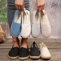Spring Autumn Comfortable Linen Canvas Espadrilles Slip-On Shoes Flat Loafers Women's Casual Footwear Size 36-43 Балетки Женские