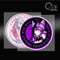 JDM cute anime two-dimensional cat girl creative car window sticker decoration motorcycle waterproof sun protection sticker