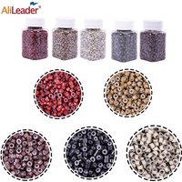 1000Pcs/Bottle Micro Silicone Rings/Links/Beads 5.0*3.0*3.0Mm Silicone Micro Ring Beads Link For Hair Extensions Braids Tools
